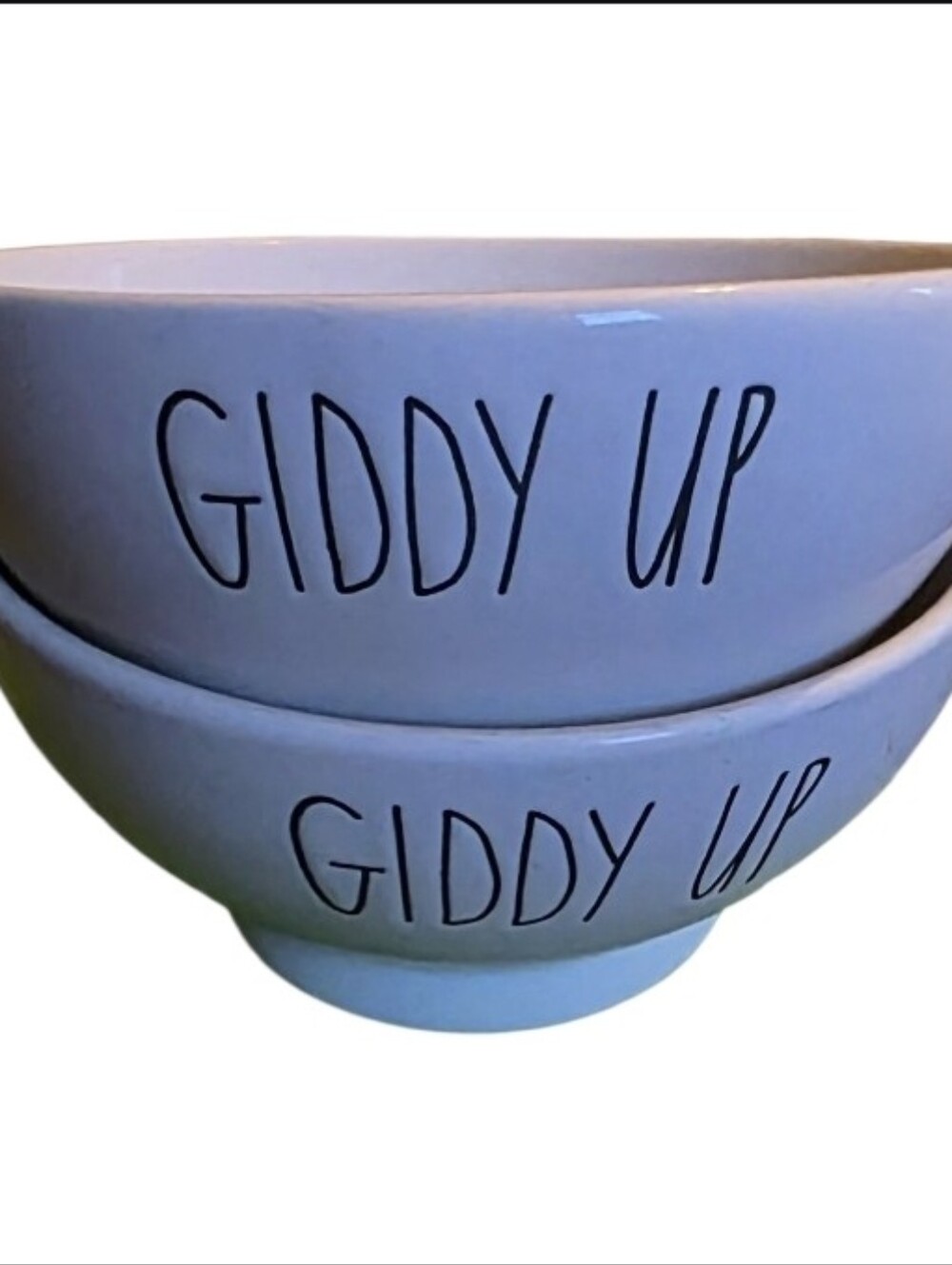 Rae Dunn Giddy Up X 2 Set Bowls Rare